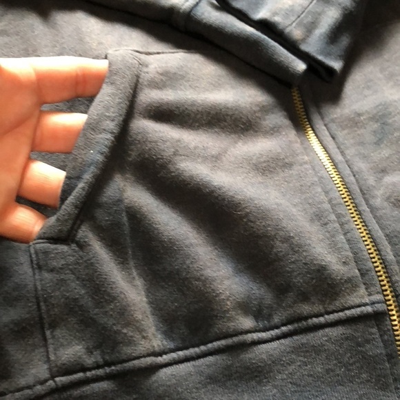 Bleach washed artist zip front hoodie size L - Picture 3 of 9